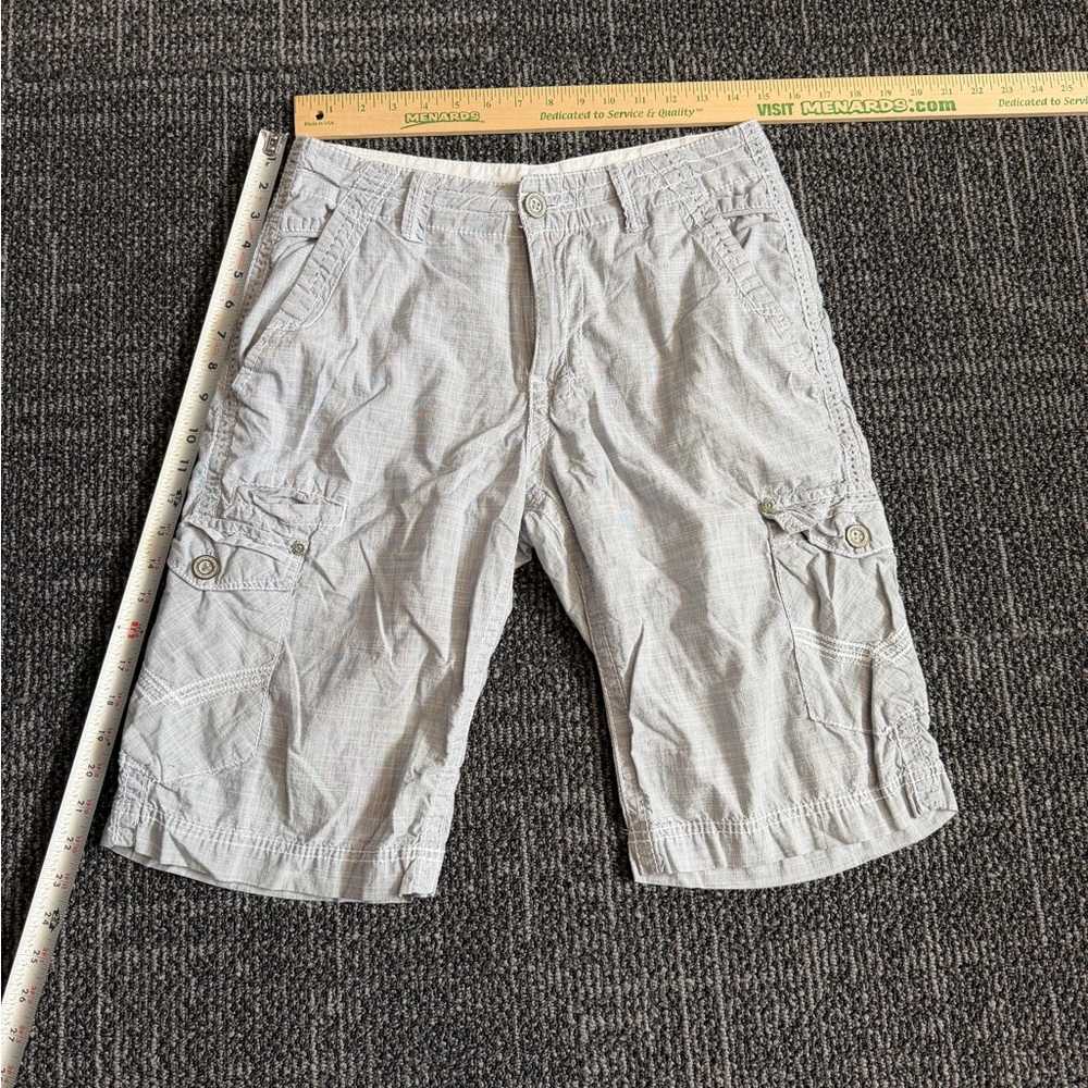 Buckle Black Mens Size 30 x 24” Linen Blend Gray Swift Cargo Style Shorts